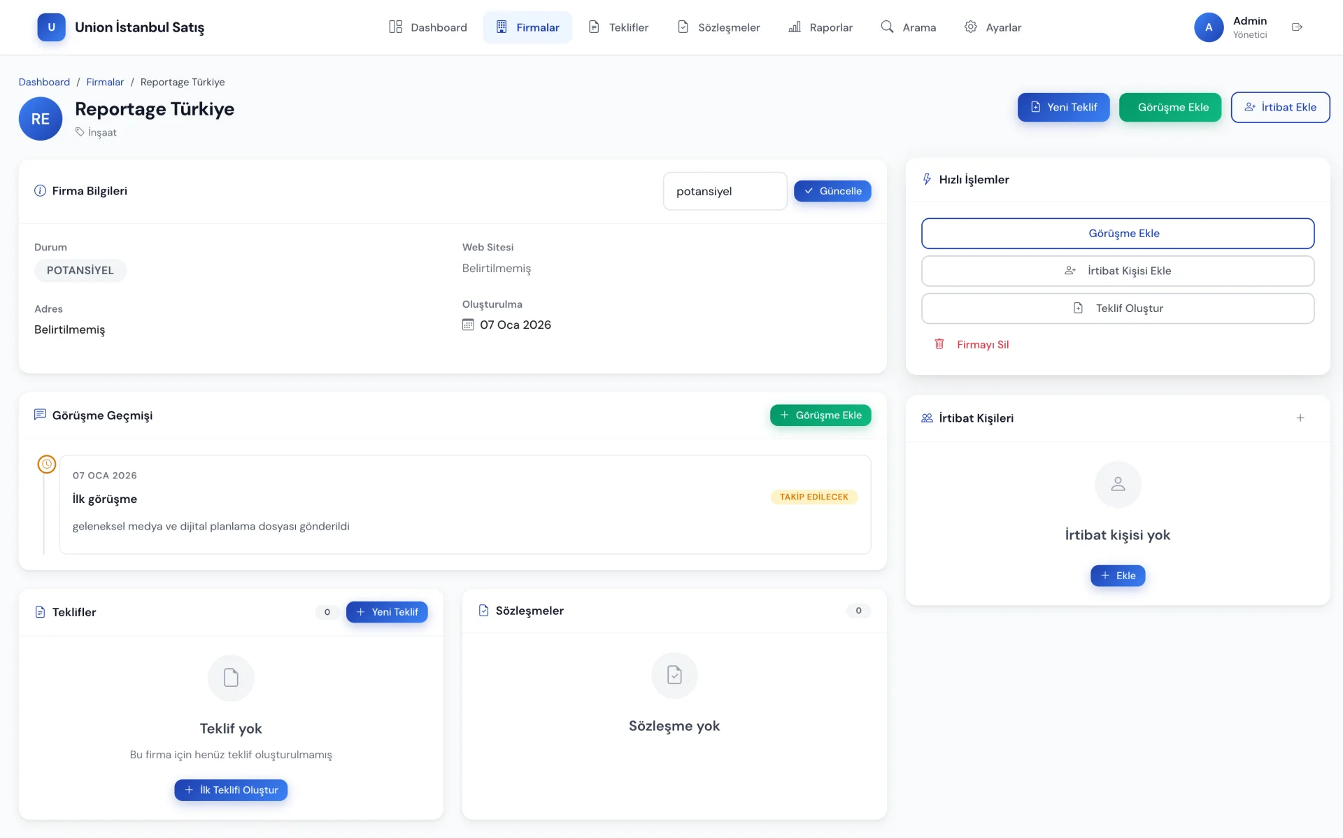 Firma Detay Sayfası