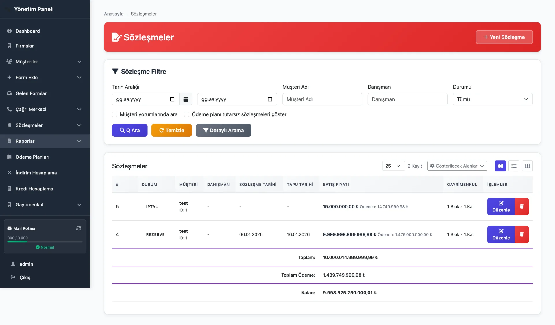 Sözleşme Yönetimi