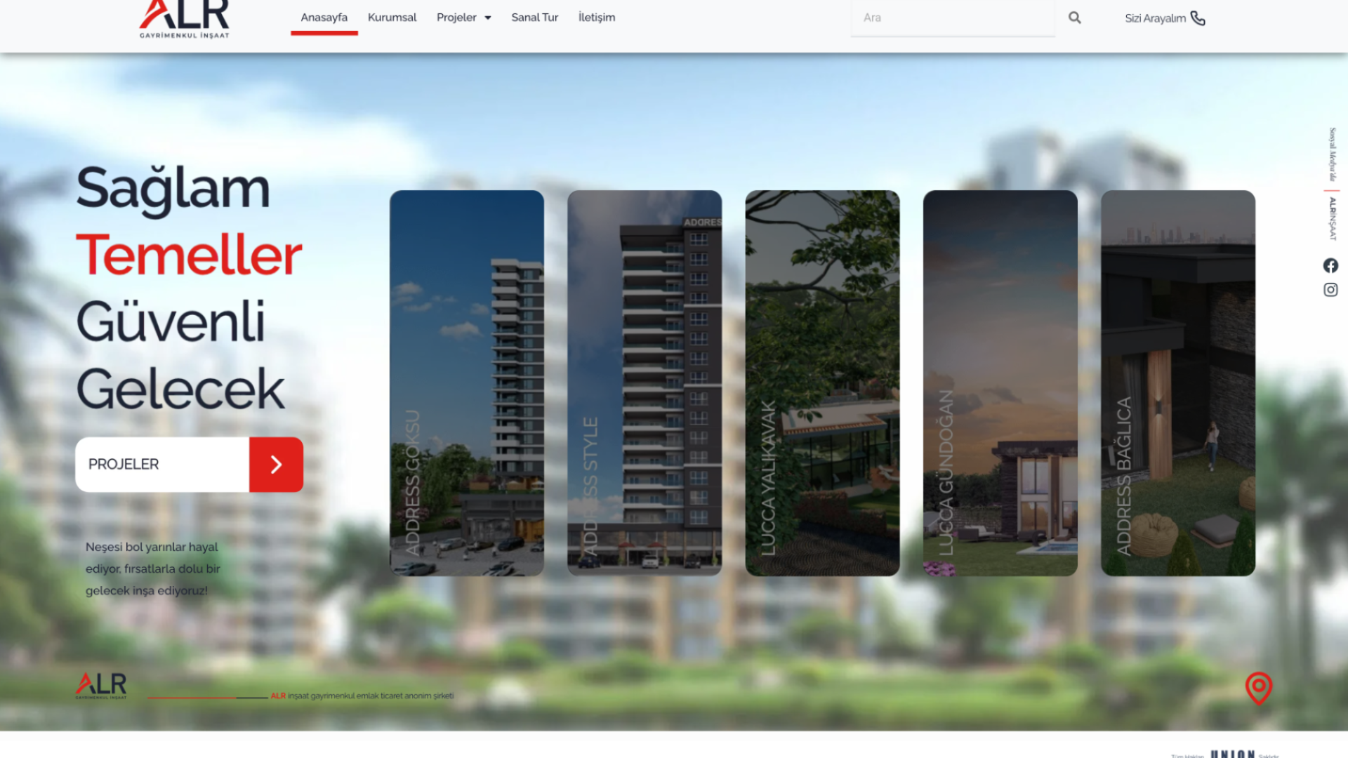 Alr İnşaat Web Sitesi